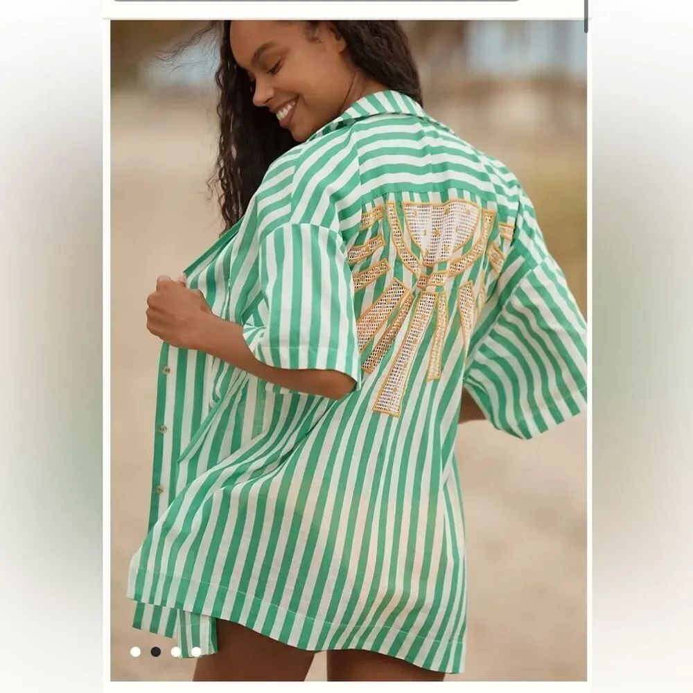 Anthropologie Celandine Oversized Buttondown Shirt